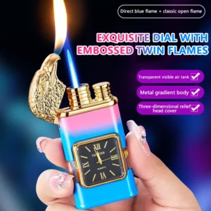 Windproof Lighter Vintage Watch Bezel Jet flame Torch