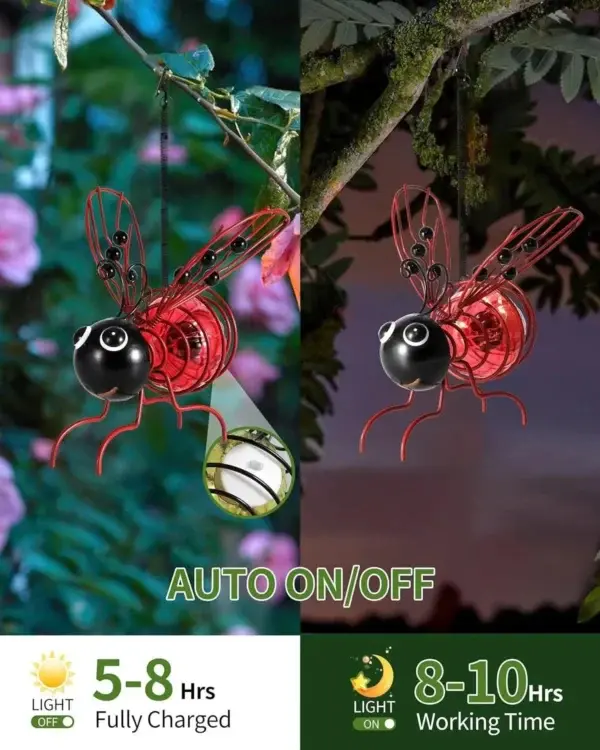 Outdoor Hanging Solar Bee Light - Image 3